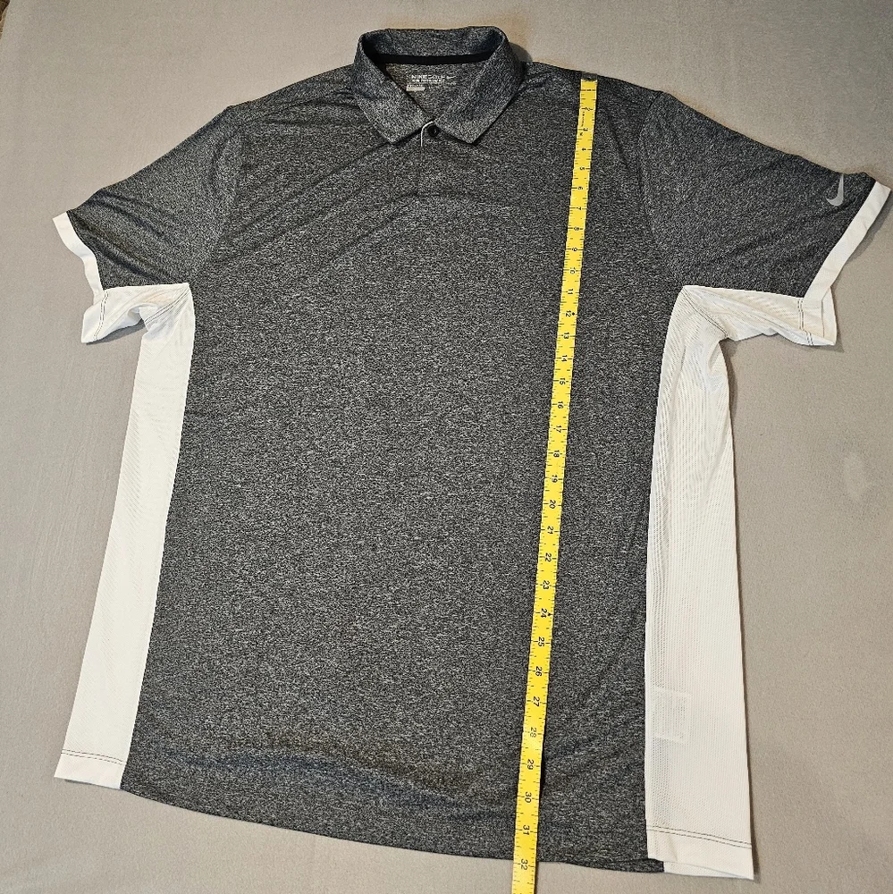 Nike Golf‎ Tour Performance Gray and White Men's Polo Shirt Size XXL